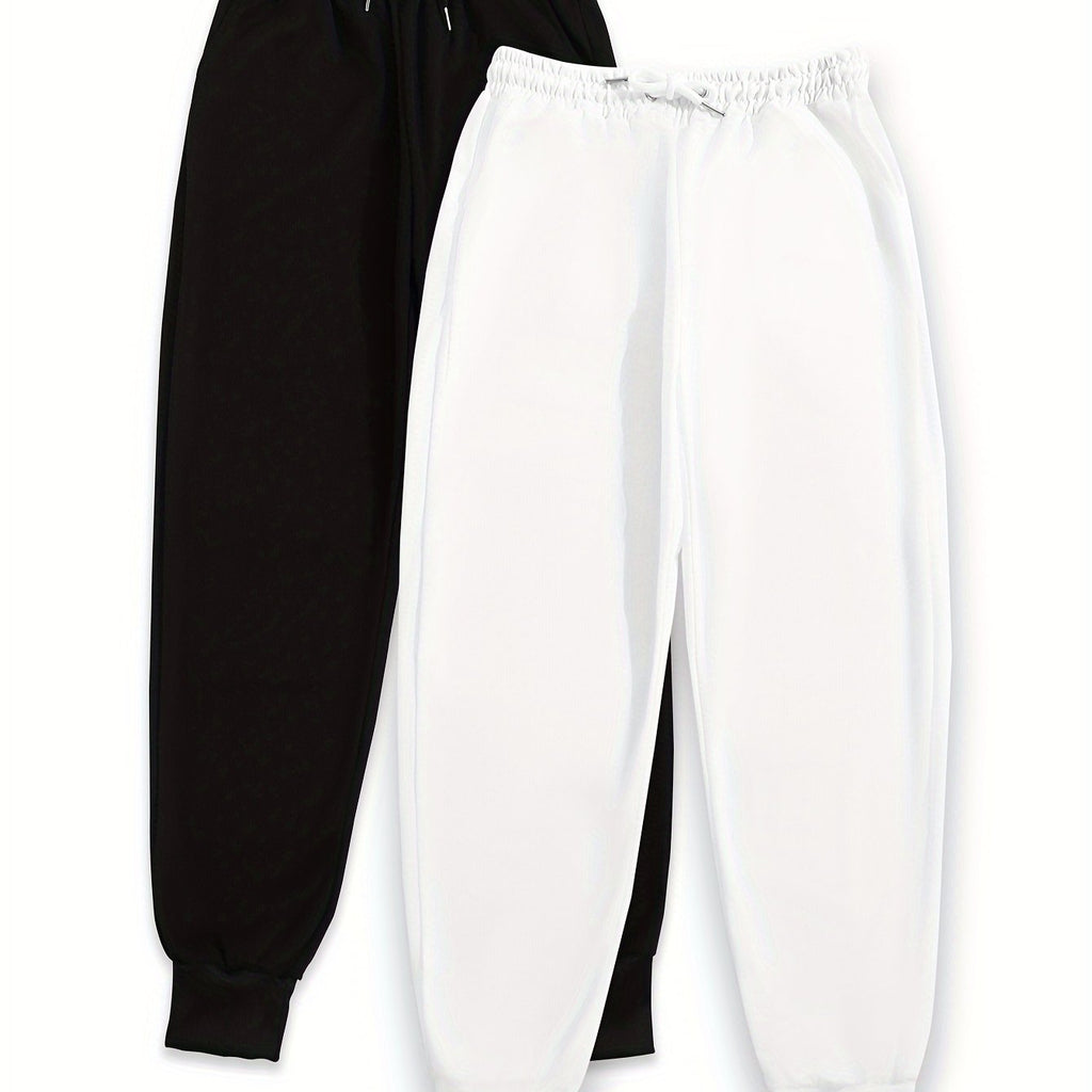 [Soft Comfortable] 2pcs Soft Comfortable Women's Casual Jogging Pants | Drawstring Waistband Sport Pants