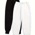 [Soft Comfortable] 2pcs Soft Comfortable Women's Casual Jogging Pants | Drawstring Waistband Sport Pants