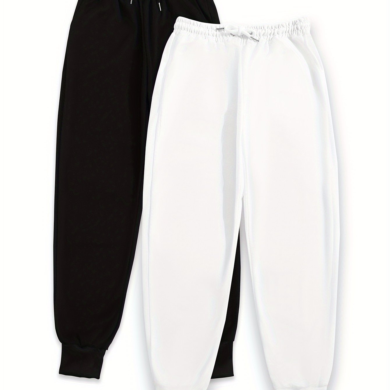 [Soft Comfortable] 2pcs Soft Comfortable Women's Casual Jogging Pants | Drawstring Waistband Sport Pants