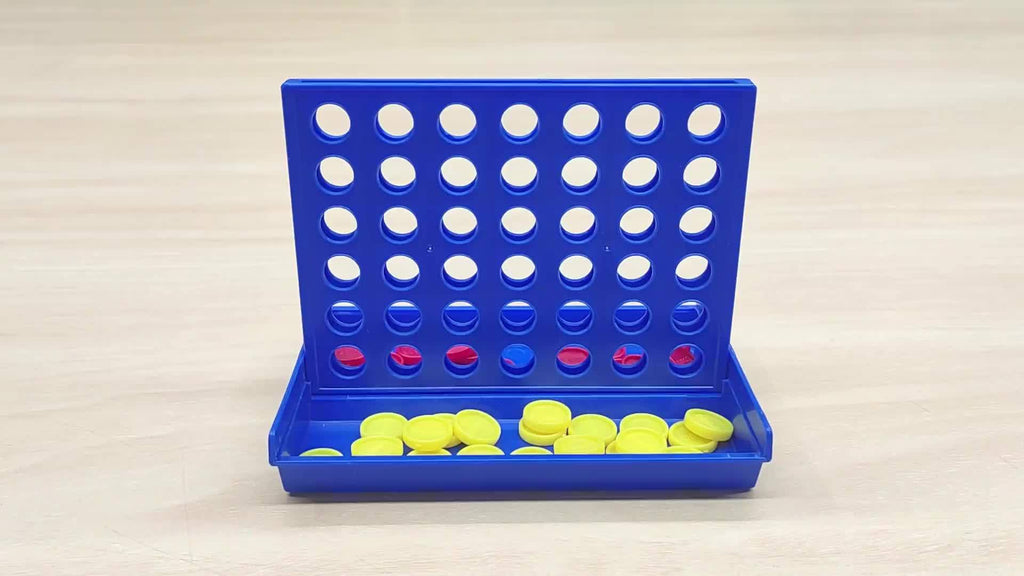 5.2-inch Portable Foldable Plastic Four-in-a-Row Game, Educational Board Game for Family Entertainment, for and Children