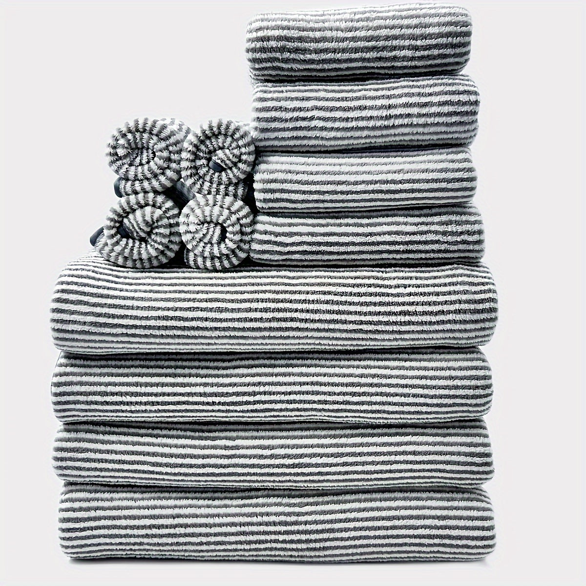 12pcs Solid Color Towel Set, 4 Bath Towels & 4 Bath Towels & 4 Square Towels, Home Microfiber Towels, Soft Bath Towel Set, Absorbent Towels for Bathroom, Bathroom Supplies, Bathroom Accessories