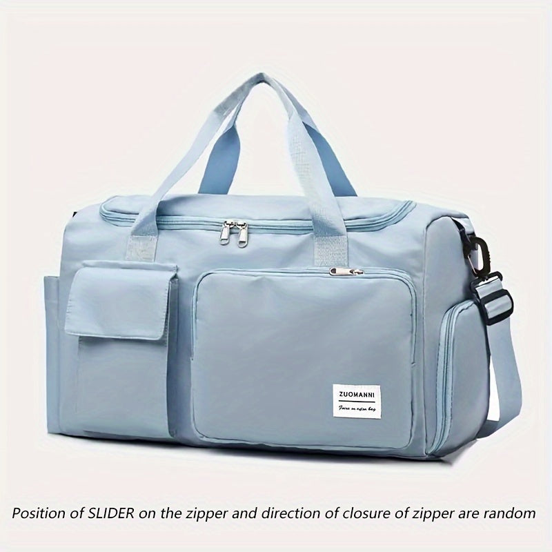 Unisex Large Capacity Travel Bag Luggage Nylon Sports Gym Tote Bags for Women Weekender Overnight Duffle Bag with Shoe Compartment
