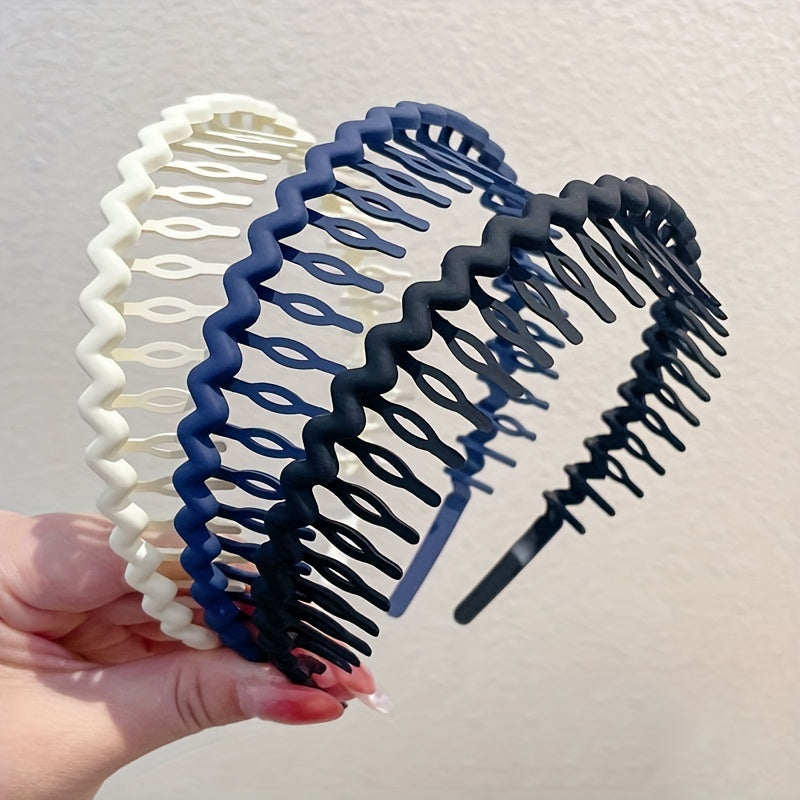 Hair Clip Frosted Color Headband Women's Non-slip Band Teeth Simple Pressure Headband Face Headband Hair Accessories