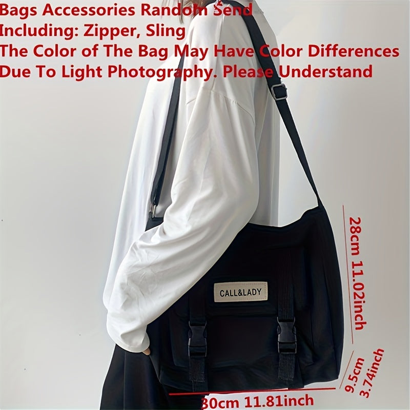 1pc Large Capacity Mens Nylon Messenger Bag - Durable & Spacious Shoulder Bag for Students & Professionals - Comfortable Strap, Ideal School or Work Bag