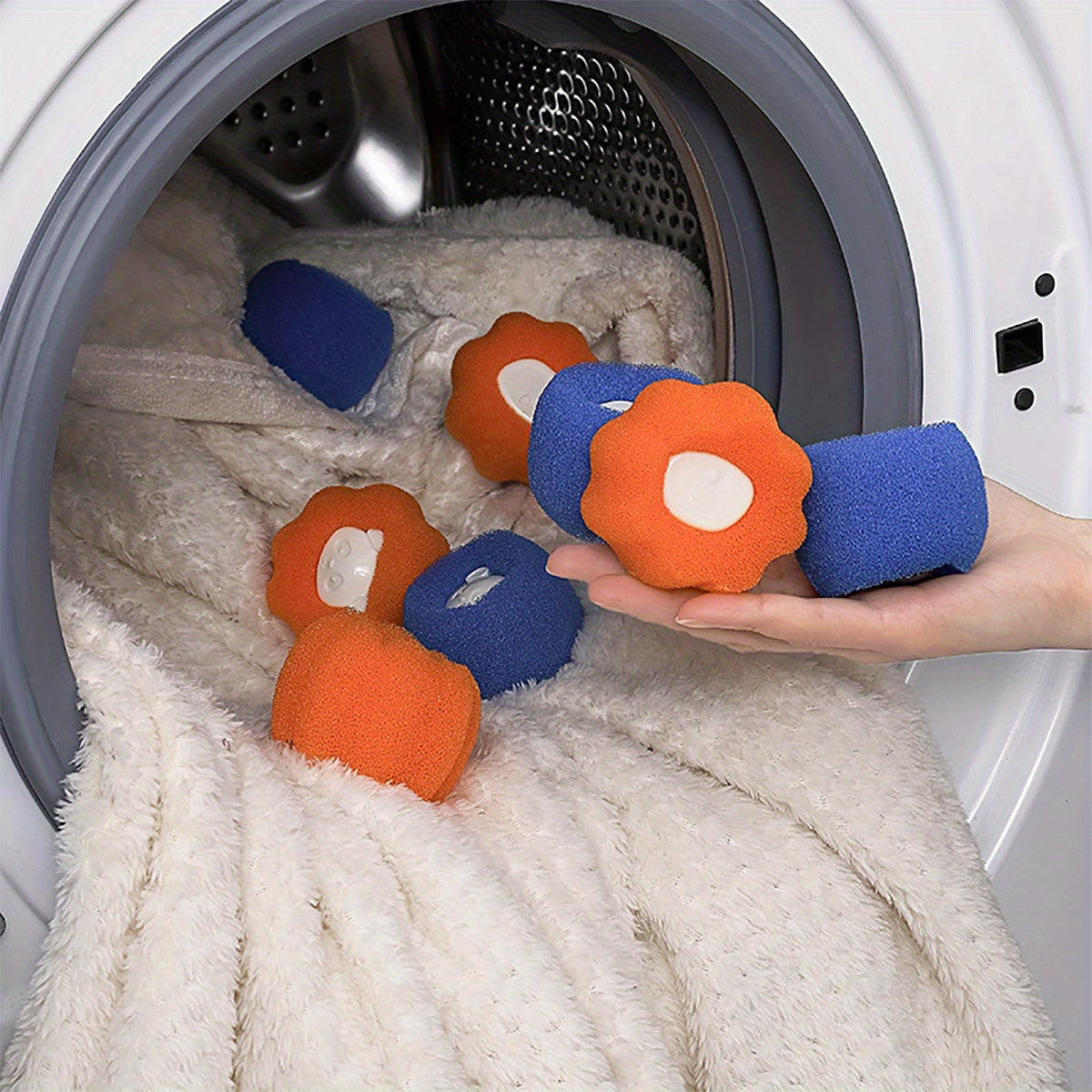 6/12pcs Pet Hair Removal Laundry Balls, Reusable Lint And Fur Catcher For Washing Machines, Home Accessories