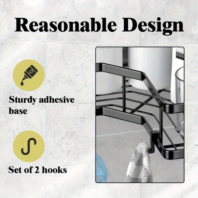 1pc Bathroom Triangle Storage Rack, Shower Shelves, Corner Wall Hanging Triangle Rack, Punch-free Bathroom Storage Rack -Strong Load Capacity, Free Punching, Easy-Install Shower Shelf for Inside Shower, Bathroom Caddy Organiz
