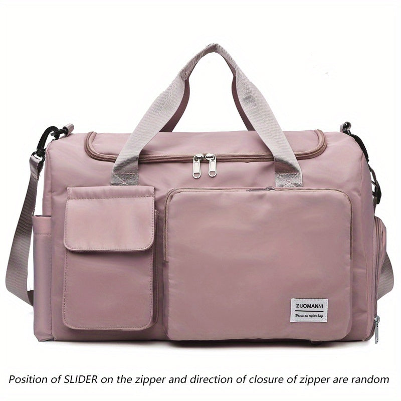 Unisex Large Capacity Travel Bag Luggage Nylon Sports Gym Tote Bags for Women Weekender Overnight Duffle Bag with Shoe Compartment
