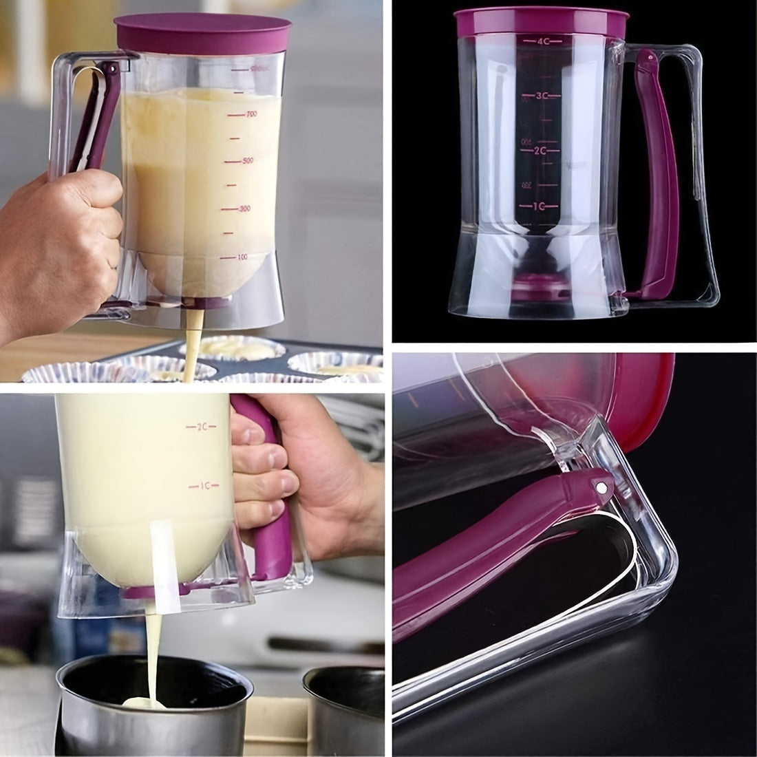 1pc Pancake Cupcake Batter Dispenser, Batter Separator Bakeware Maker with Measuring Label, Perfect Baking Tool for Cupcakes, Waffles, Muffin Mix, or Any Baked Goods