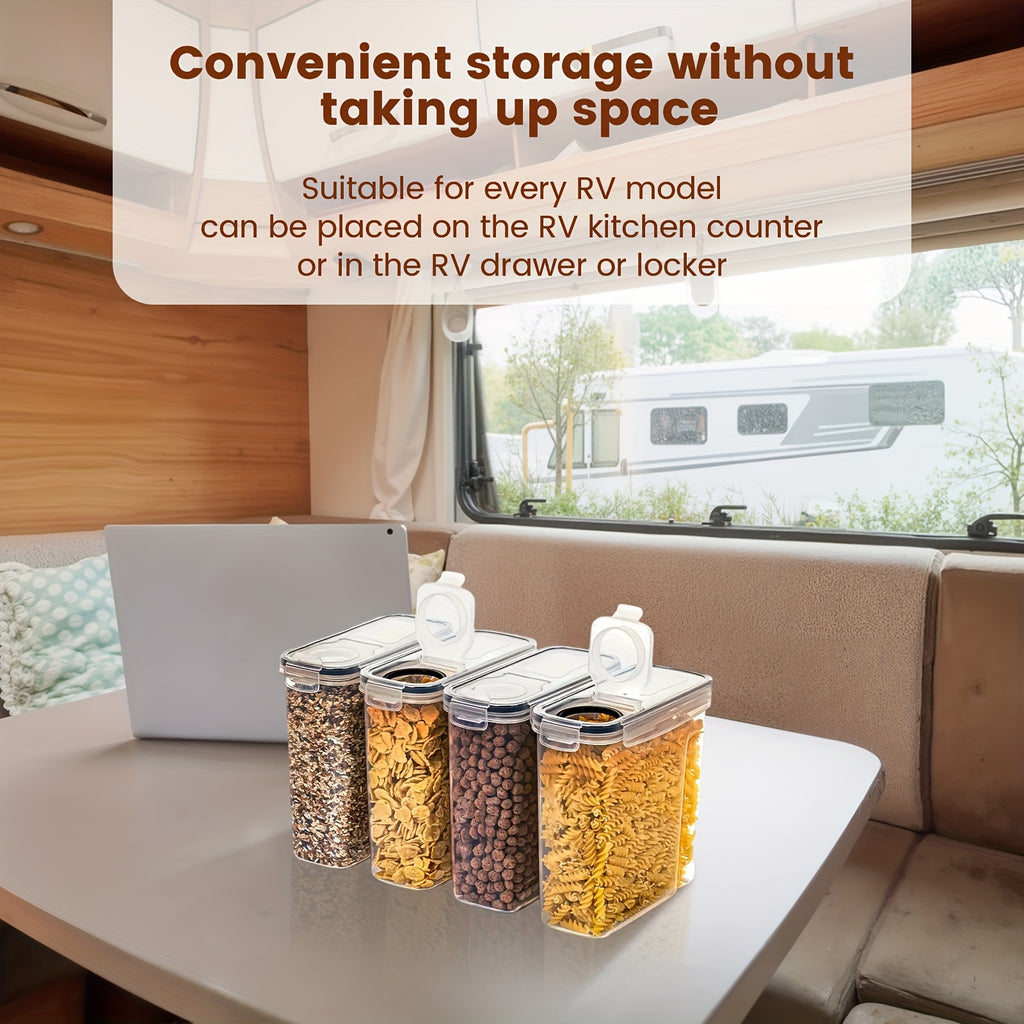 2/4 Pack Cereal Storage Containers | Plastic Airtight Food Storage Containers 2.5L/88 Oz for Cereal, Snacks And Sugar, Black, Multipurpose Use, Dishwasher Safe, Latch Closure