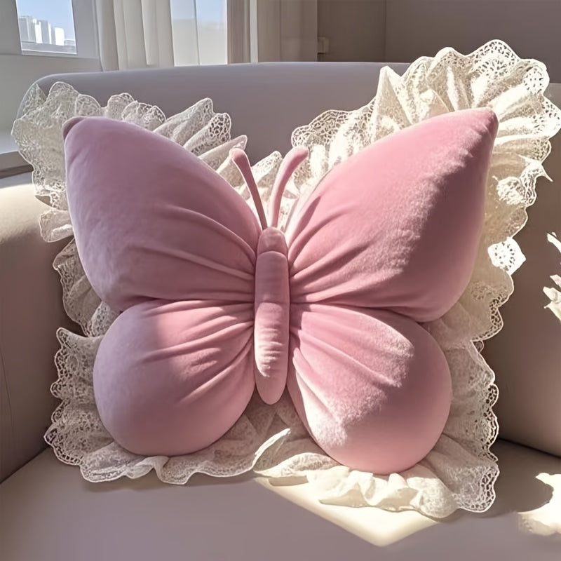 Butterfly-shaped Pillow, Cute Cushion for Bedroom Sofa Decoration, Fun Home Accessories, Cozy Home Decor, Playful Cushion, Soft Texture, Handmade Pillow, Unique Home Textile, Fashionable Pillow