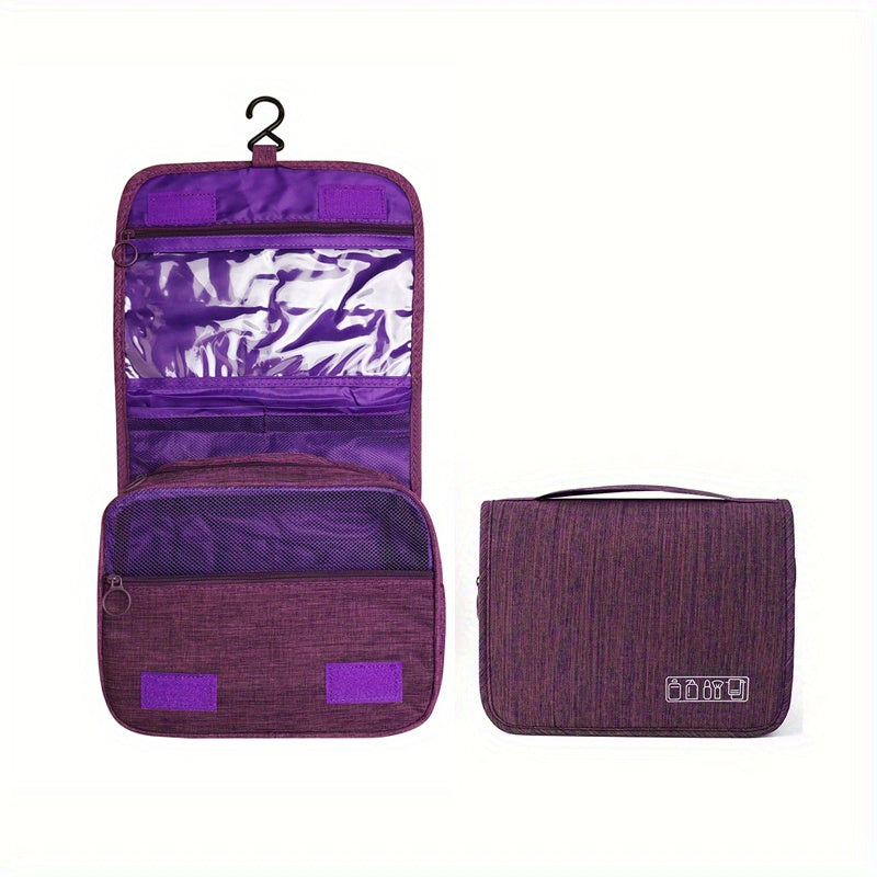 [Large Makeup Organizer] Durable Polyester Large Capacity Makeup Organizer Bag | Travel & Business, Wet & Dry Separation, Multiple Compartments for Cosmetics, Toiletries, And Accessories