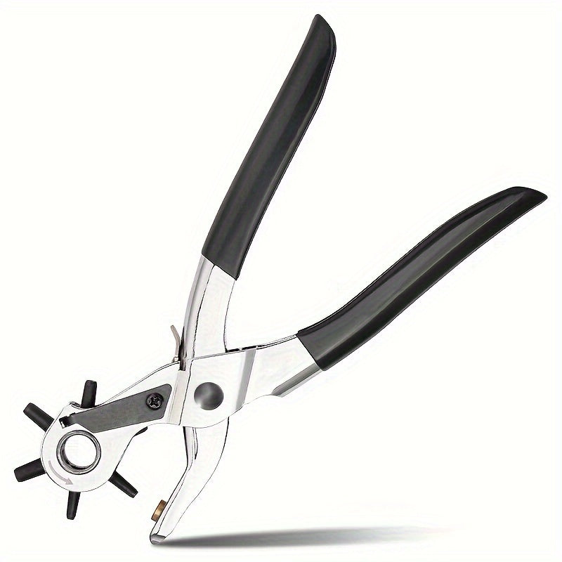 [Heavy Duty Rotary Puncher] Leather Hole Punch Tool for Belts, Watch Bands, Handbag Straps | Heavy Duty Rotary Puncher, Stainless Steel, Manual Operation, Multiple Diameters: 4.5/4/3.5/3/2.5/2mm