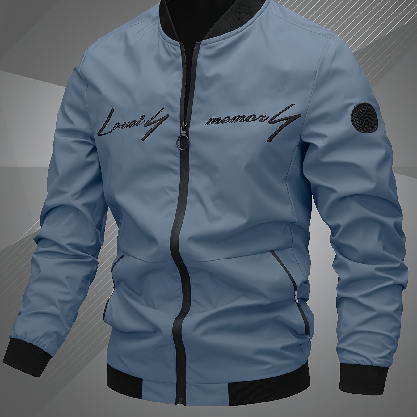 Men'S Letter Embroidered Casual Bomber Jacket, Mens Winter Jackets And Coats, Fridays Items, Mens Gifts Ideas, Gifts for Men, Thermal Wear for Men, Christmas Gifts, Suitable for Everyday Life, Home, Outdoor, Work, And Leisure