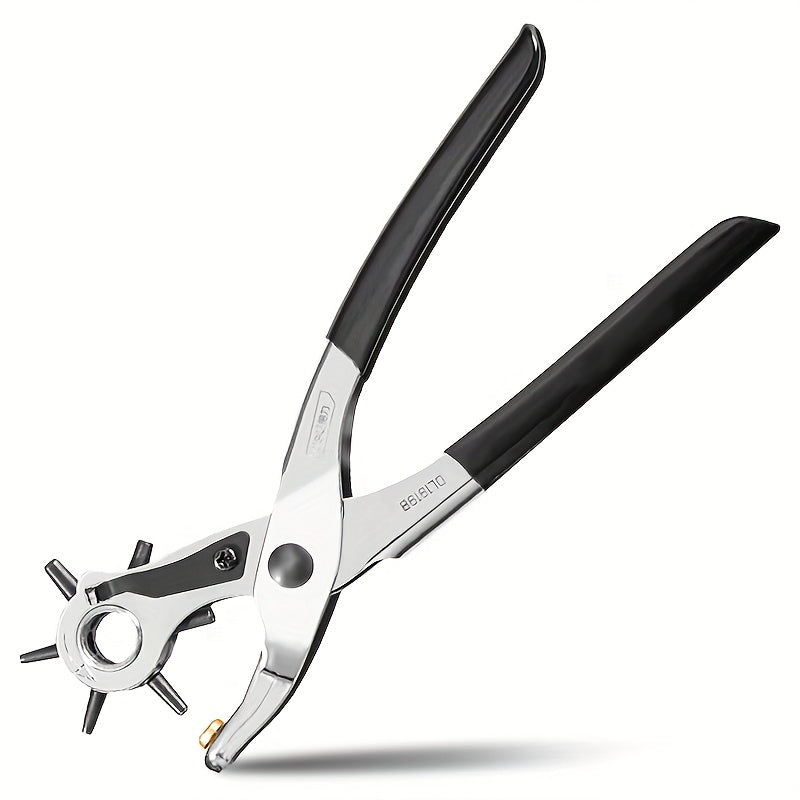[Heavy Duty Rotary Puncher] Leather Hole Punch Tool for Belts, Watch Bands, Handbag Straps | Heavy Duty Rotary Puncher, Stainless Steel, Manual Operation, Multiple Diameters: 4.5/4/3.5/3/2.5/2mm