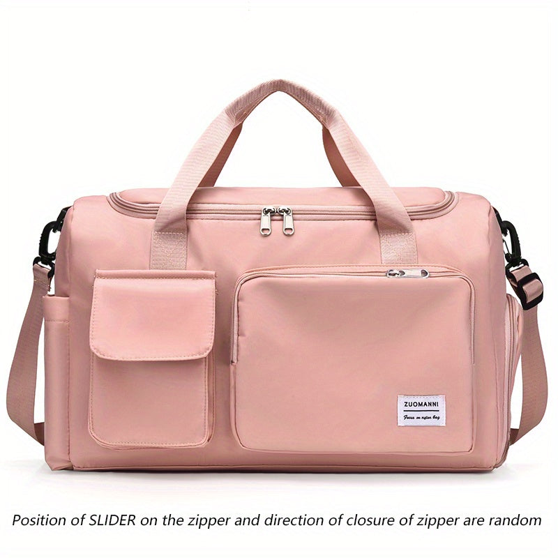 Unisex Large Capacity Travel Bag Luggage Nylon Sports Gym Tote Bags for Women Weekender Overnight Duffle Bag with Shoe Compartment