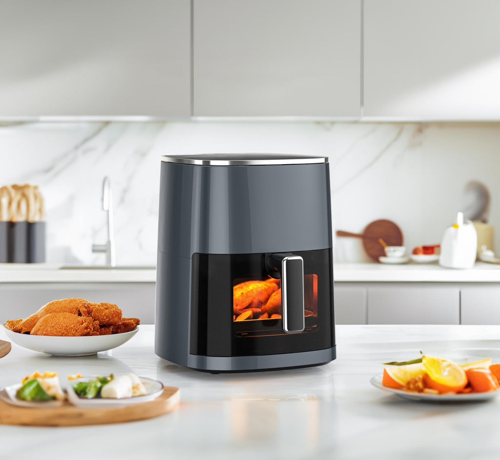 Air Fryer 6 Quart Capacity with Window Square Air Fryer 12-in-1 Air Fry, Roast, Reheat, Dehydrate, Bake, Steam with 400F