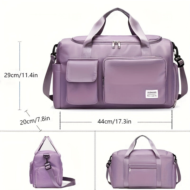 Unisex Large Capacity Travel Bag Luggage Nylon Sports Gym Tote Bags for Women Weekender Overnight Duffle Bag with Shoe Compartment