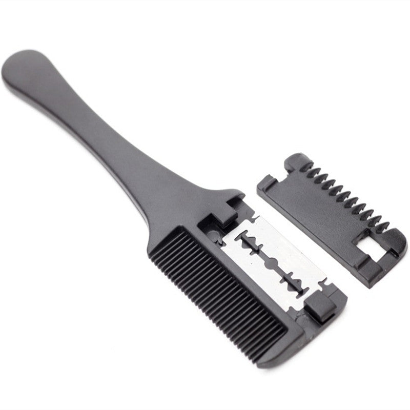 1Pc Salon-Grade Hair Cutting Comb With Razor Blade - Perfect For Thinning, Trimming, And Styling At Home
