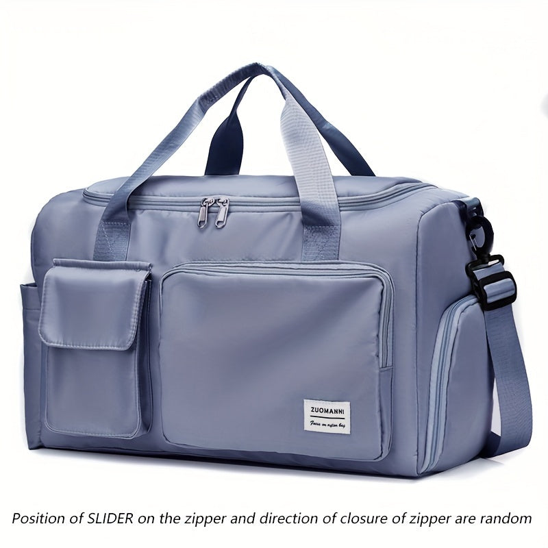 Unisex Large Capacity Travel Bag Luggage Nylon Sports Gym Tote Bags for Women Weekender Overnight Duffle Bag with Shoe Compartment