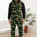 Men'S Heavy-Duty Full-Zip Hooded Onesie - Long Sleeve Winter Sleepwear with Drawstring Hood, Loose Fit Onesie for Cold Weather, Christmas Costume & Everyday Indoor/Outdoor Use - Easy Zipper Closure, Indoor Loungewear, Plush,