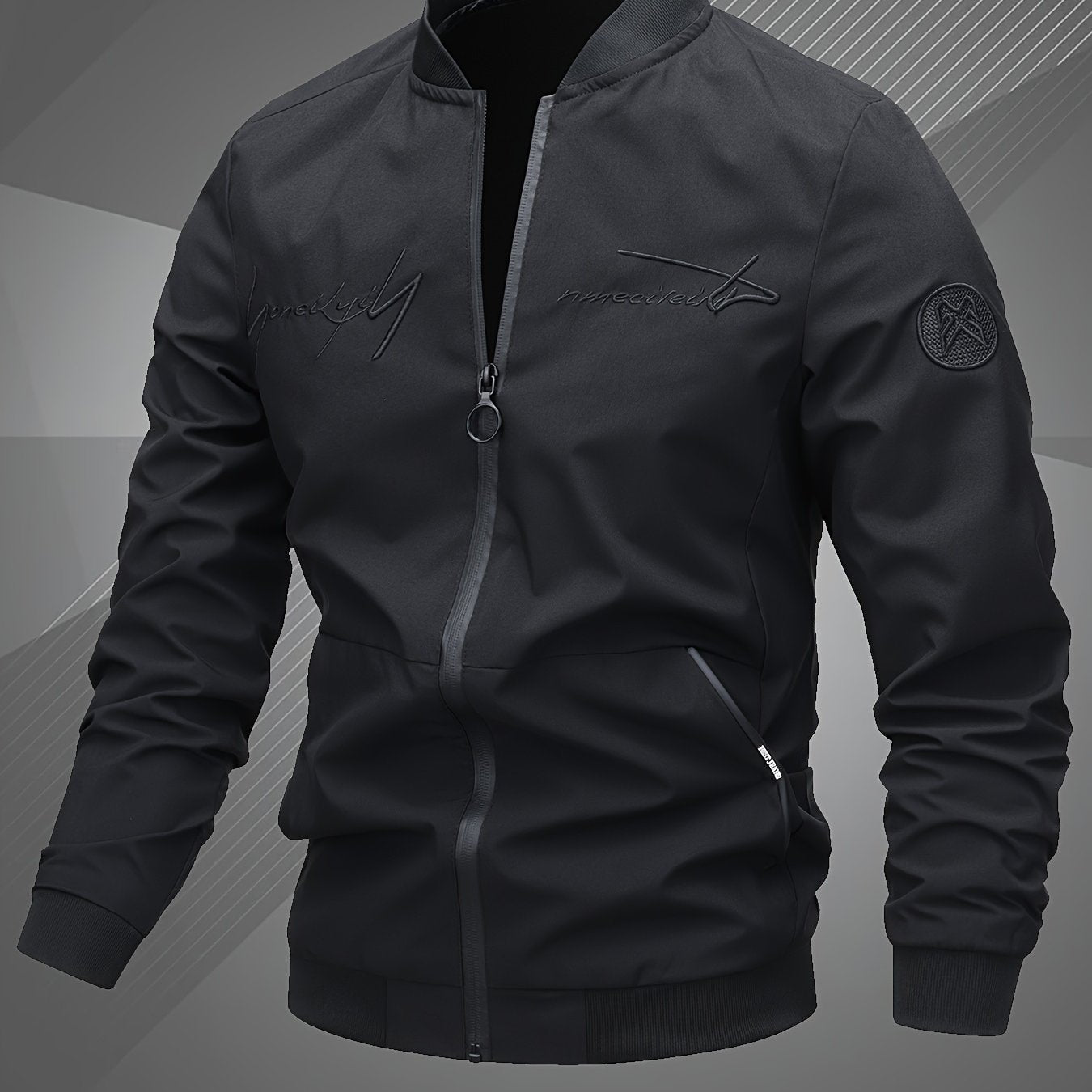 Men'S Letter Embroidered Casual Bomber Jacket, Mens Winter Jackets And Coats, Fridays Items, Mens Gifts Ideas, Gifts for Men, Thermal Wear for Men, Christmas Gifts, Suitable for Everyday Life, Home, Outdoor, Work, And Leisure