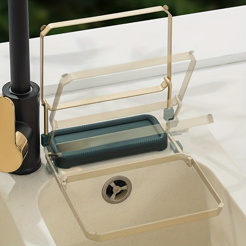 [Foldable Sink Filter Rack Strainer] Sink Filter Rack Kitchen Foldable Sink Strainer Mesh Bag Stand Waste Garbage Net Shelf Anti-Clogging Disposable Garbage Mesh Bag