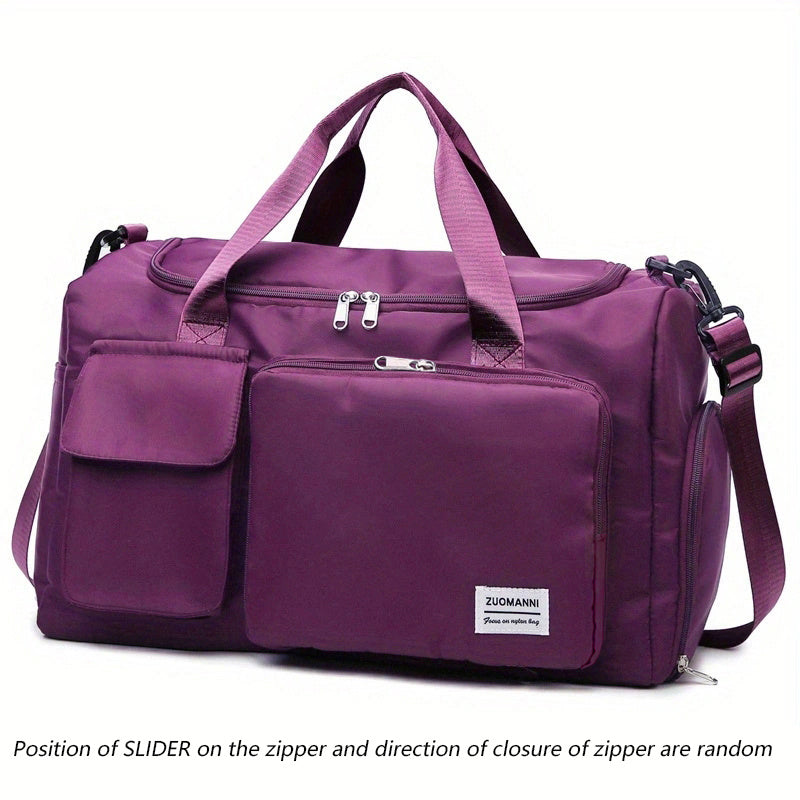 Unisex Large Capacity Travel Bag Luggage Nylon Sports Gym Tote Bags for Women Weekender Overnight Duffle Bag with Shoe Compartment