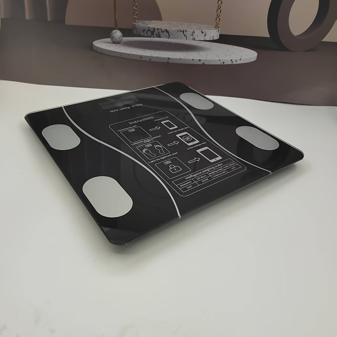 Intelligent Electronic Scales | UAEUUI Body Fat Scale, Bathroom Scale, Small Home Weighing Scale with LCD Digital Display, Wireless, Battery Powered