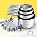 4/10pcs, Stainless Steel Measuring Cups And Spoons Set, Metal Measuring Cups And Spoons, Stackable Kitchen Measuring Tool For Dry And Liquid Ingredients, Baking Tools, Kitchen Stuff