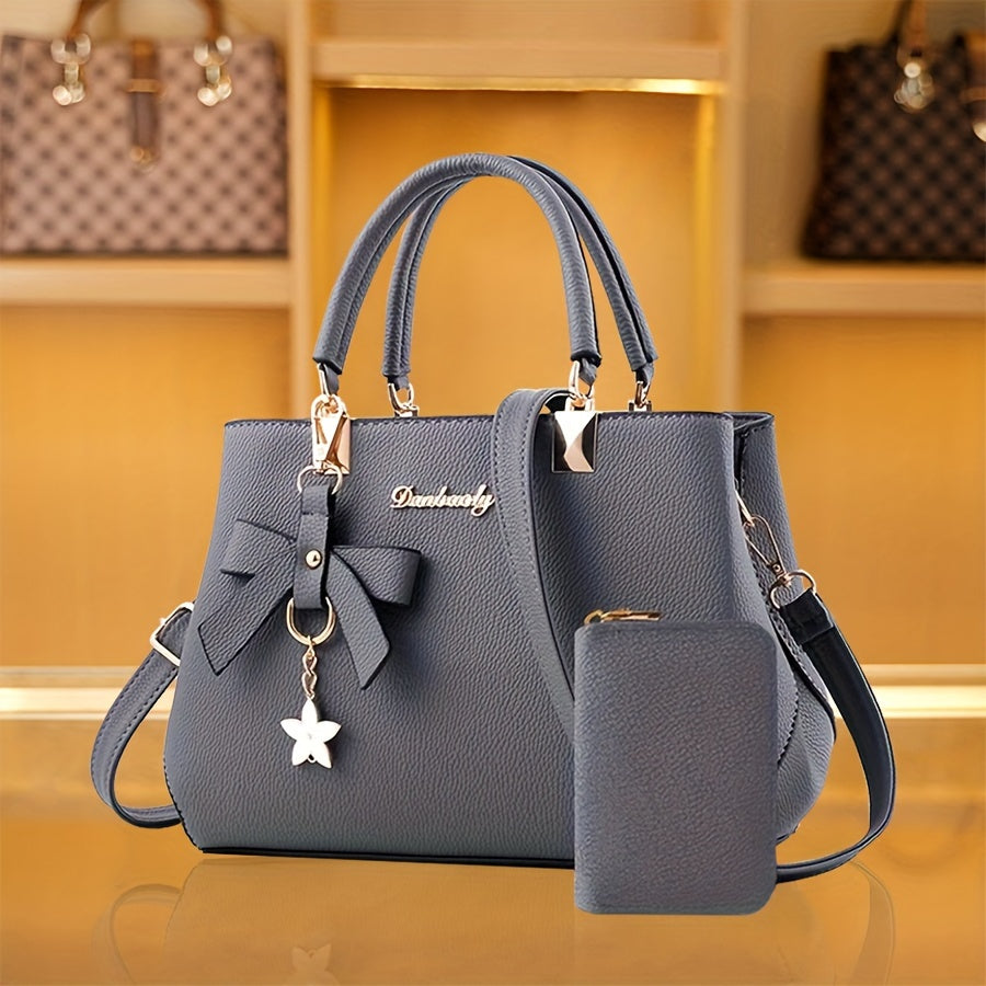 Fashionable Women'S Handbag | Trendy Crossbody Design with Coin Purse, Elegant Style, Adjustable Strap, Zipper Closure, Solid Color