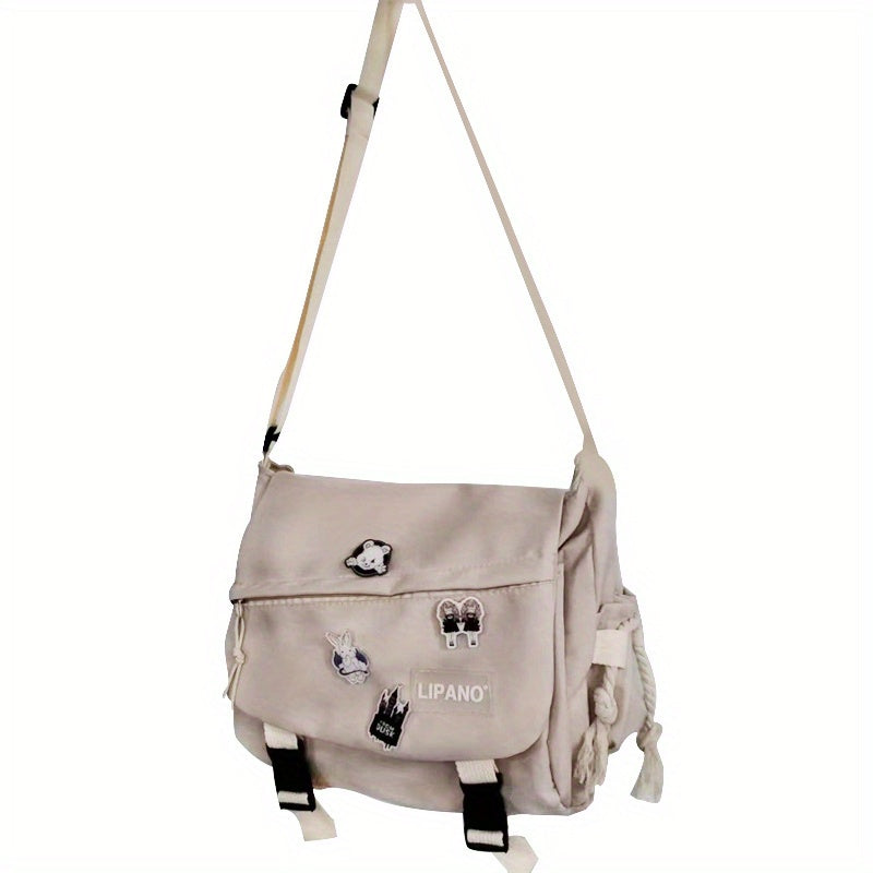 1pc Large Capacity Mens Nylon Messenger Bag - Durable & Spacious Shoulder Bag for Students & Professionals - Comfortable Strap, Ideal School or Work Bag