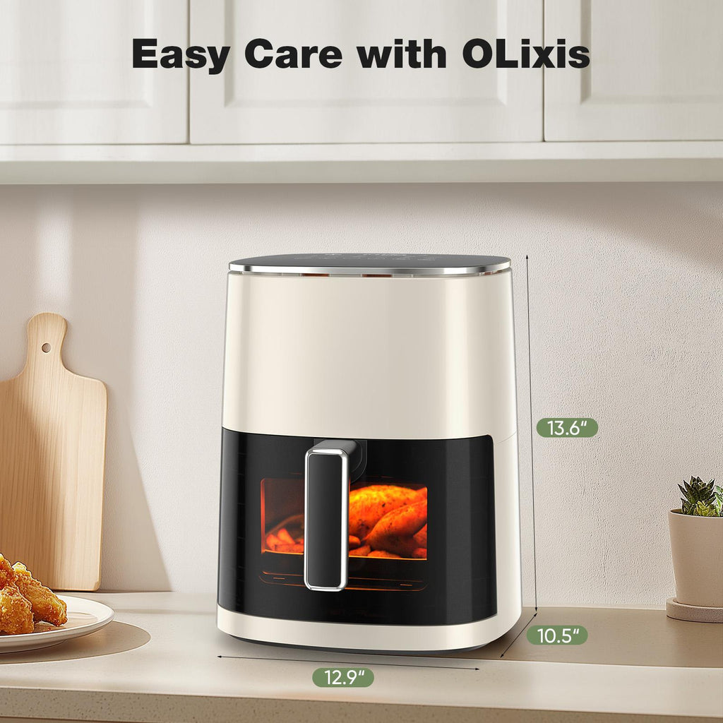 Air Fryer 6 Quart Capacity with Window Square Air Fryer 12-in-1 Air Fry, Roast, Reheat, Dehydrate, Bake, Steam with 400F