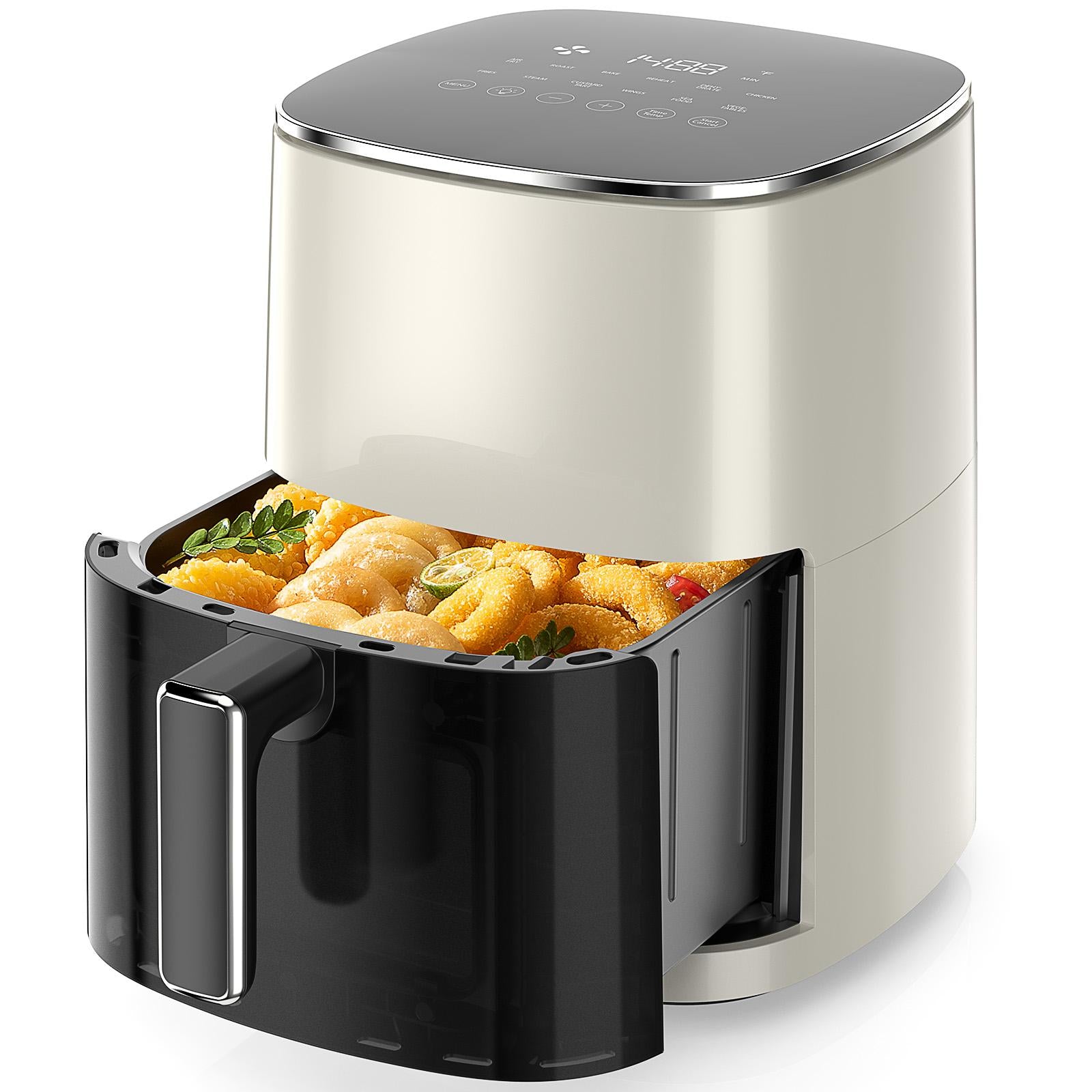 Air Fryer 6 Quart Capacity with Window Square Air Fryer 12-in-1 Air Fry, Roast, Reheat, Dehydrate, Bake, Steam with 400F