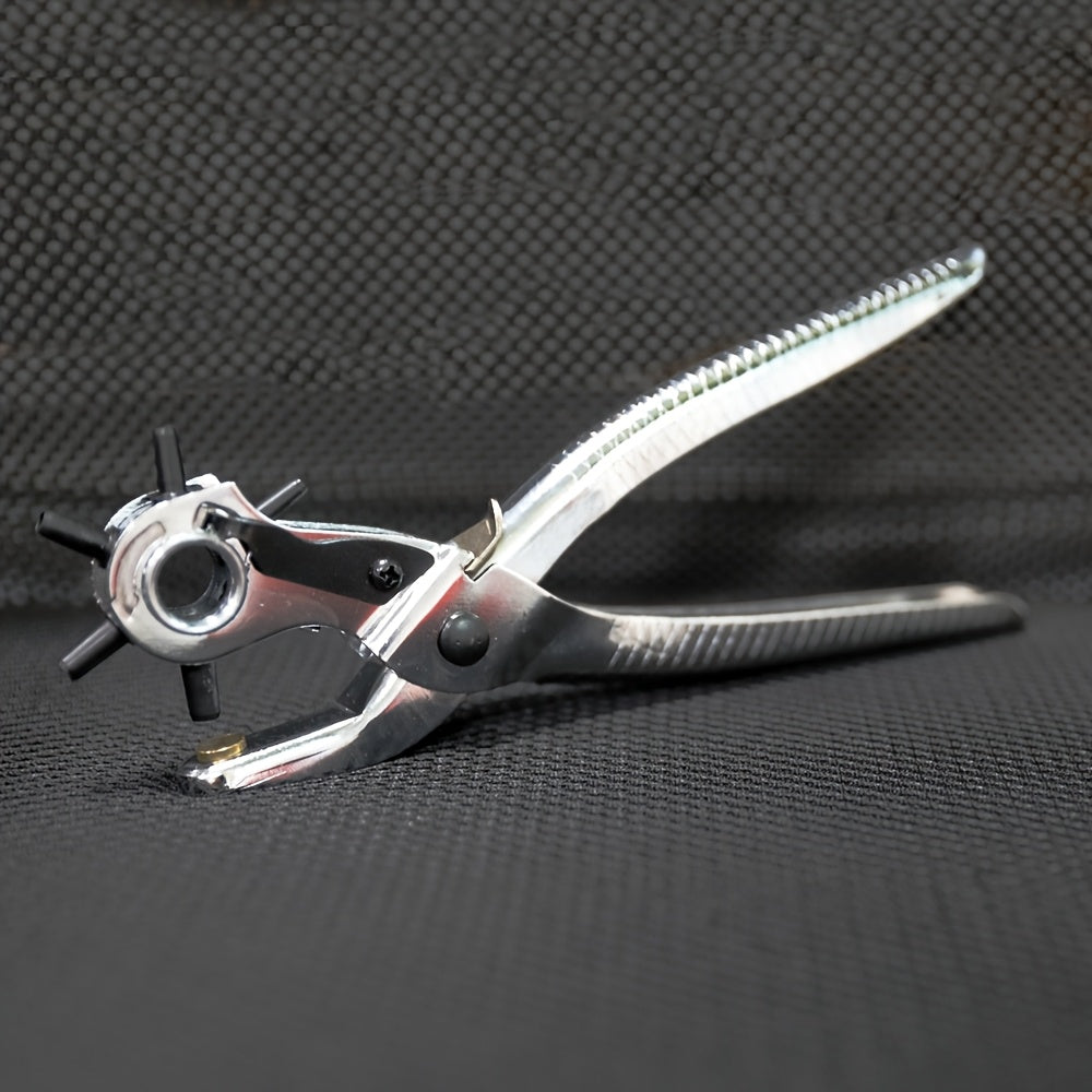 [Heavy Duty Rotary Puncher] Leather Hole Punch Tool for Belts, Watch Bands, Handbag Straps | Heavy Duty Rotary Puncher, Stainless Steel, Manual Operation, Multiple Diameters: 4.5/4/3.5/3/2.5/2mm