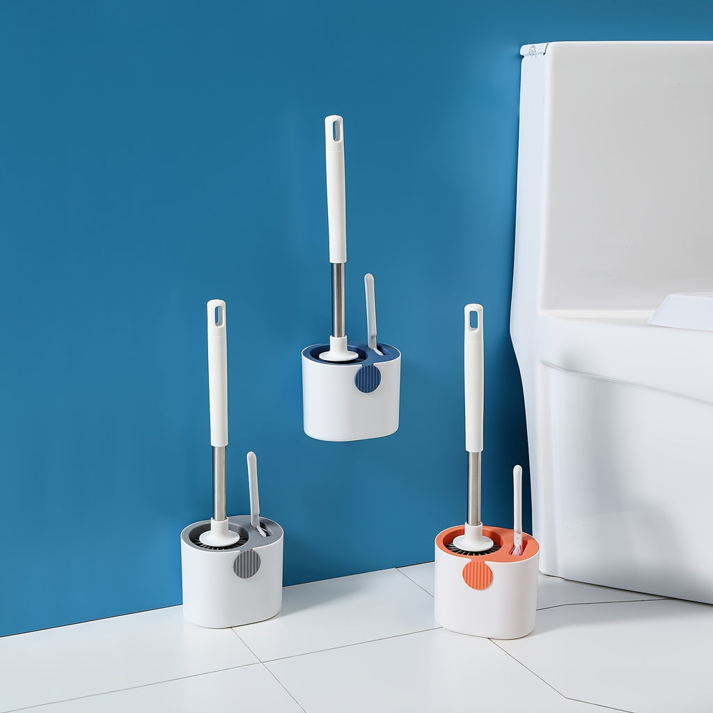 1set Silicone Wall-Mounted Toilet Brush - Non-Dead Angle Cleaning for Bathroom and Toilet - Includes Cleaning Artifact Set