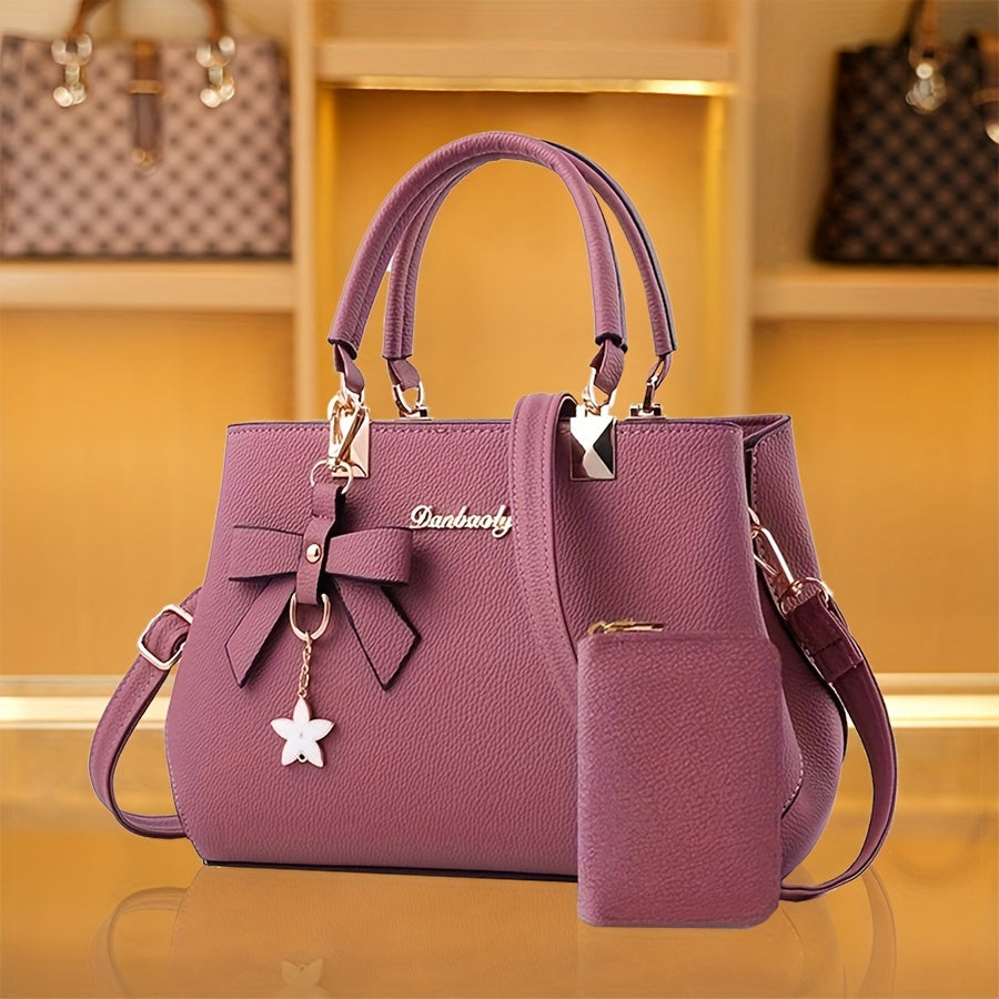Fashionable Women'S Handbag | Trendy Crossbody Design with Coin Purse, Elegant Style, Adjustable Strap, Zipper Closure, Solid Color
