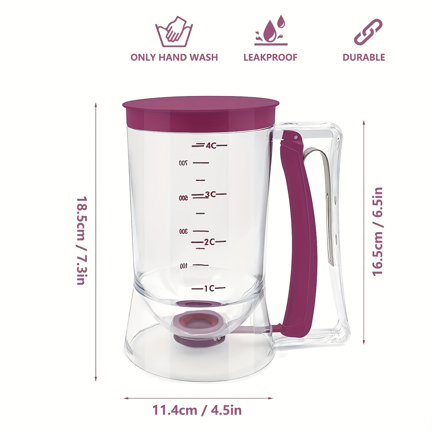 1pc Pancake Cupcake Batter Dispenser, Batter Separator Bakeware Maker with Measuring Label, Perfect Baking Tool for Cupcakes, Waffles, Muffin Mix, or Any Baked Goods