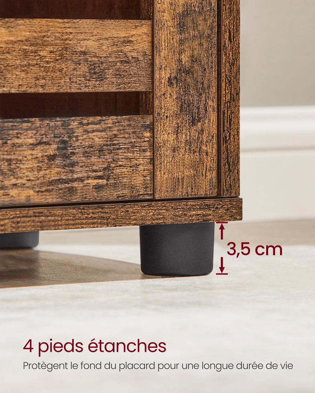 VASAGLE Bathroom Floor Cabinet, Tall Bathroom Storage Cabinet Unit, Bathroom Cabinet Freestanding, with 3 Open Compartments