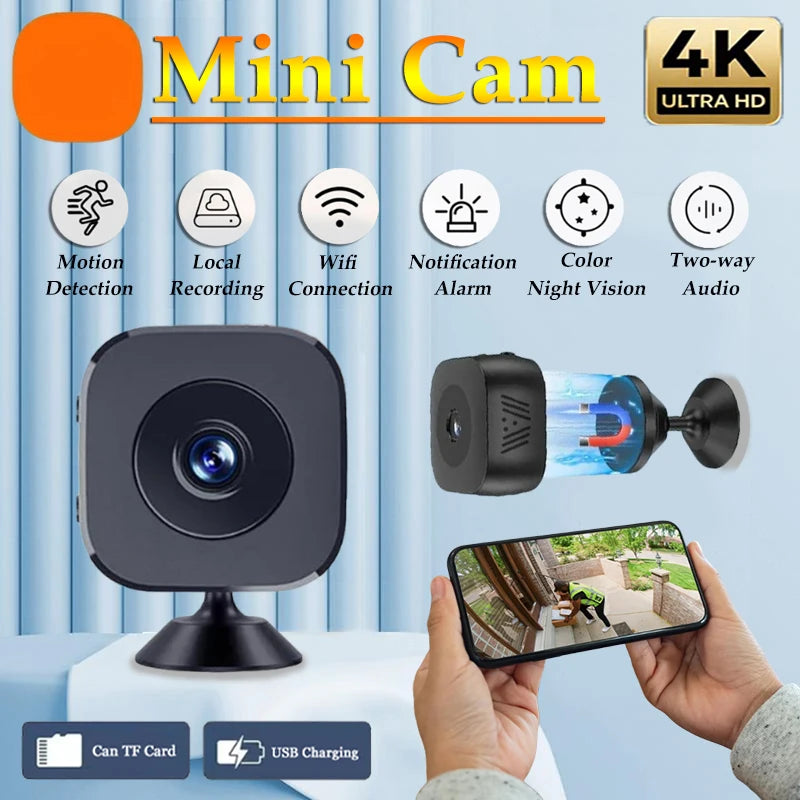 2026 New 4K HD Mini Security Camera Pro WiFi Surveillance With Two-way Audio Motion Detection Infrared Night Vision Security Cam