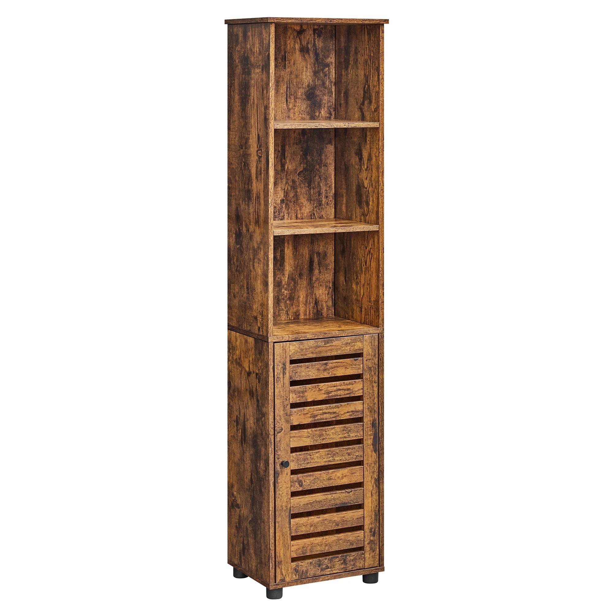 VASAGLE Bathroom Floor Cabinet, Tall Bathroom Storage Cabinet Unit, Bathroom Cabinet Freestanding, with 3 Open Compartments
