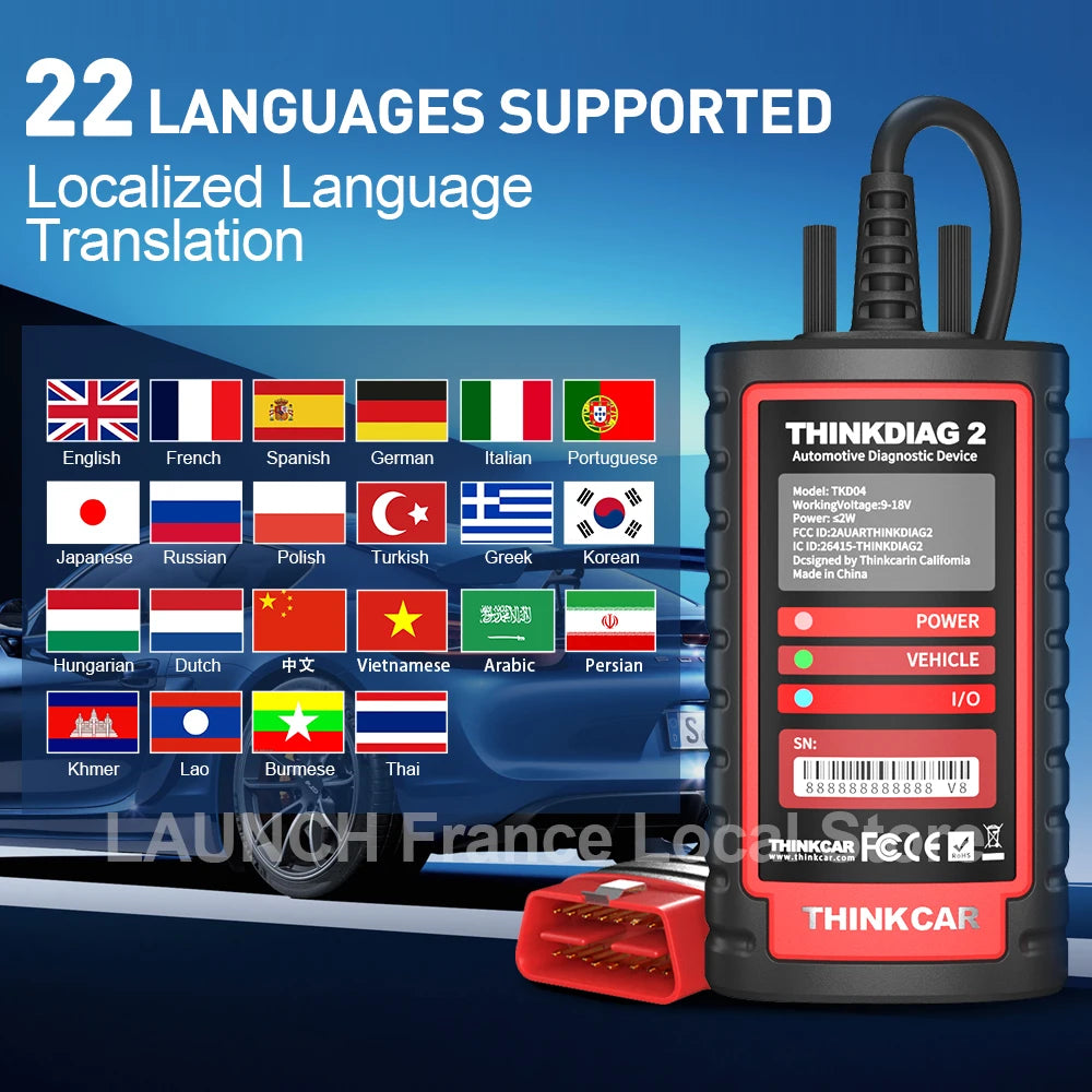 Thinkdiag 2 Ediag plus obd2 diagnostic tools add CAN FD protocol ECU coding Active test 15 Reset Service All system OBD2 scanner