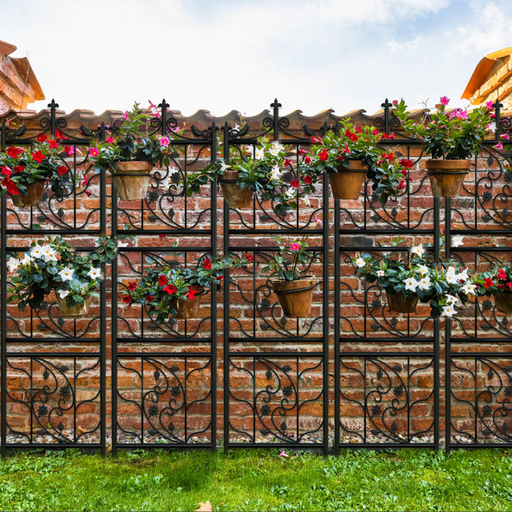 Metal Garden Trellis Tall Plant Climbing Fence for Vegetables Grapes and Flowers