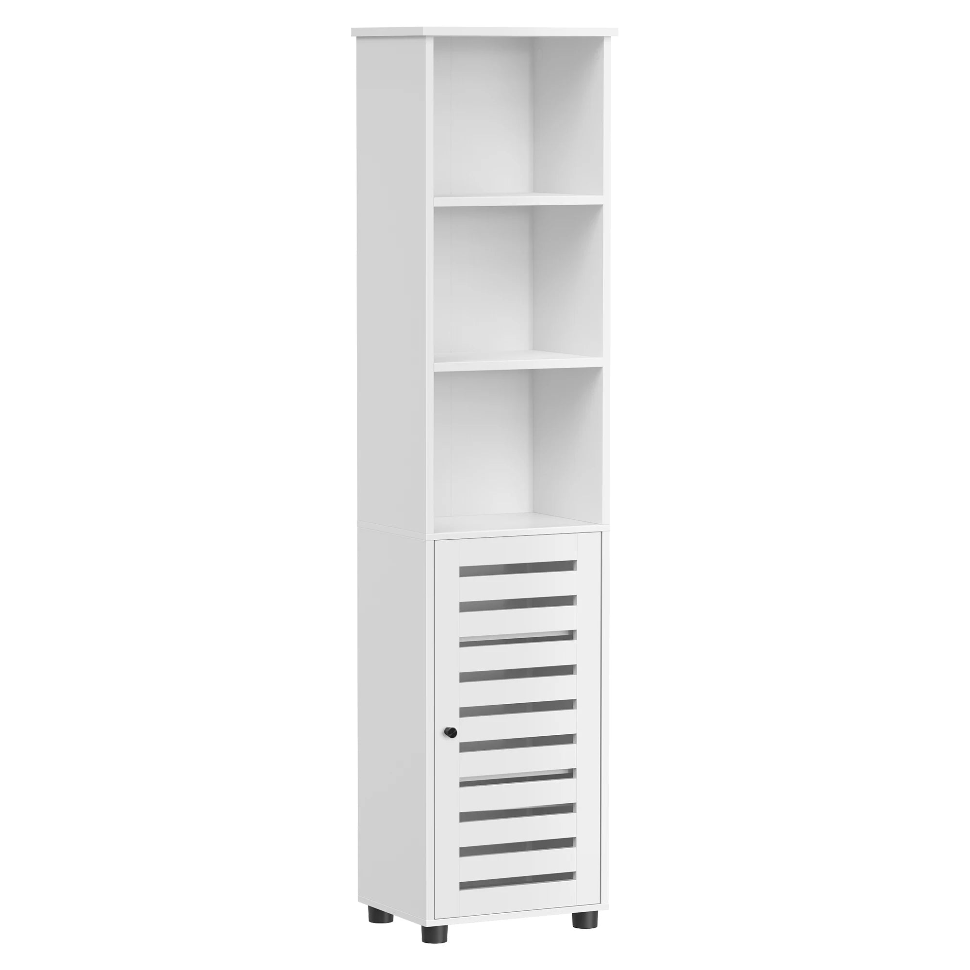 VASAGLE Bathroom Floor Cabinet, Tall Bathroom Storage Cabinet Unit, Bathroom Cabinet Freestanding, with 3 Open Compartments