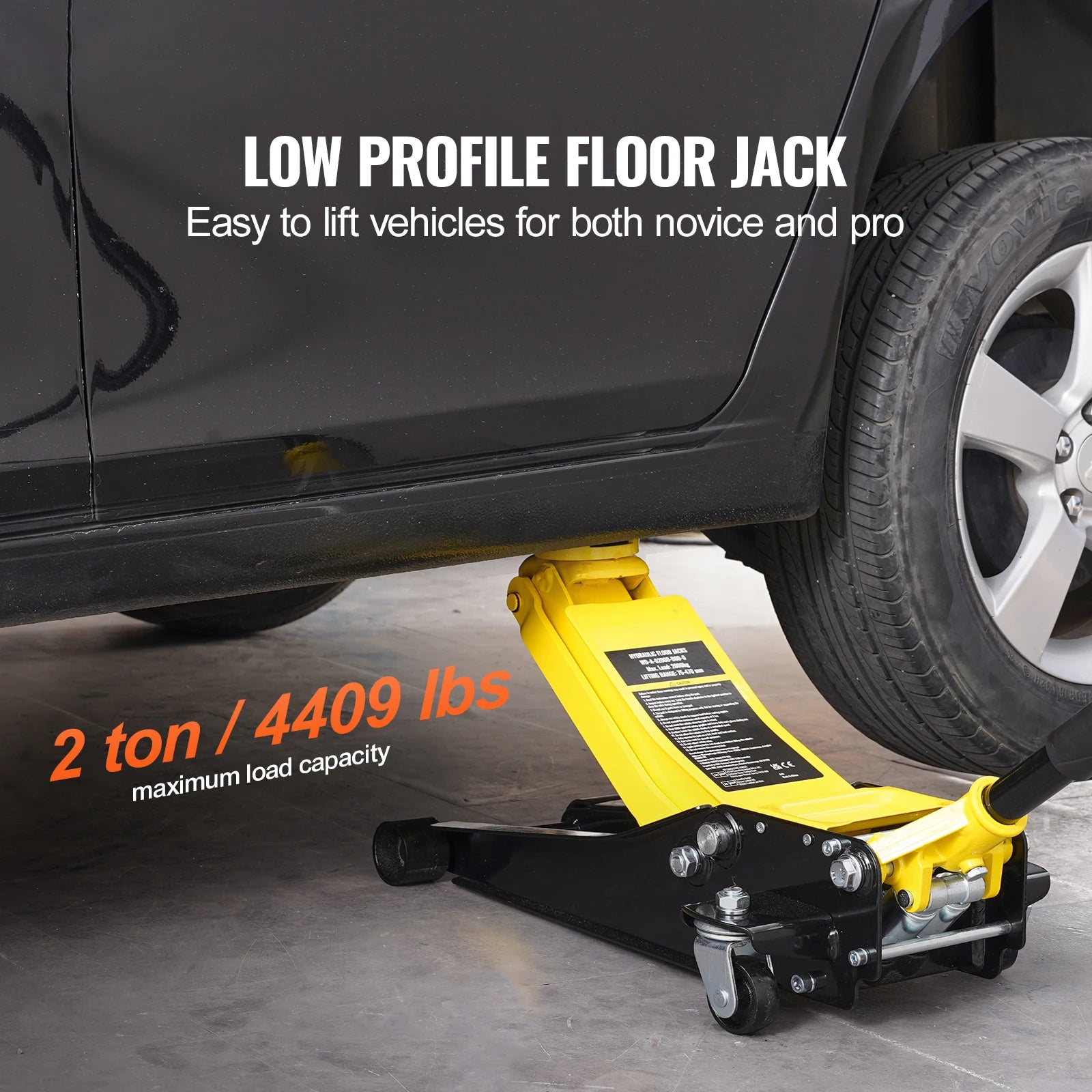 SucceBuy 2T Low Profile Floor Jack Iron Hydraulic Racing Floor Jack Hydraulic Car Jack with Single/Dual Piston Quick Lift Pump