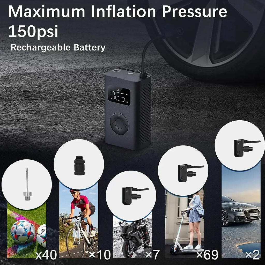 Xiaomi Mijia Portable Air Compressor 2/2D Digital Tire Inflator Electric Air Pump With LED Lamp for Car Motorcycles Bicycles