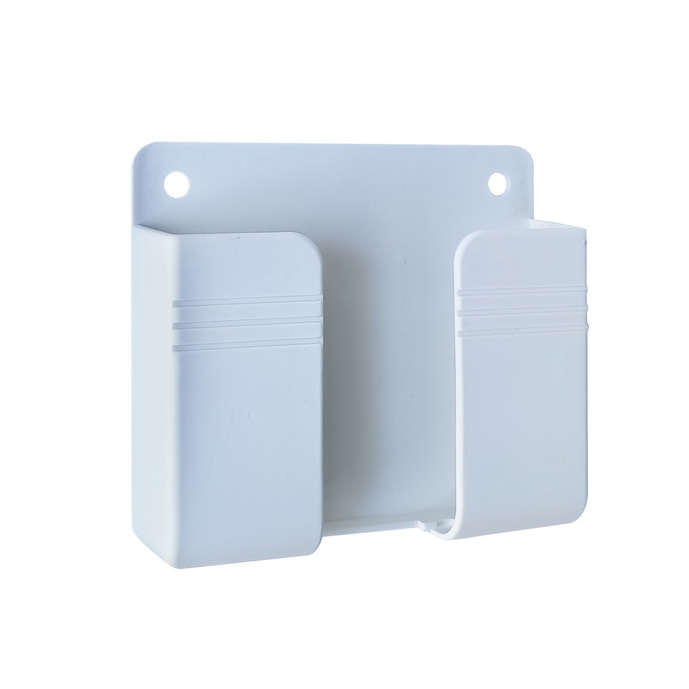 Wall Mount Phone Holder Adhesive Punch Free Remote Control Holder Plug Organizer for Home Bedroom Kitchen Office Storage