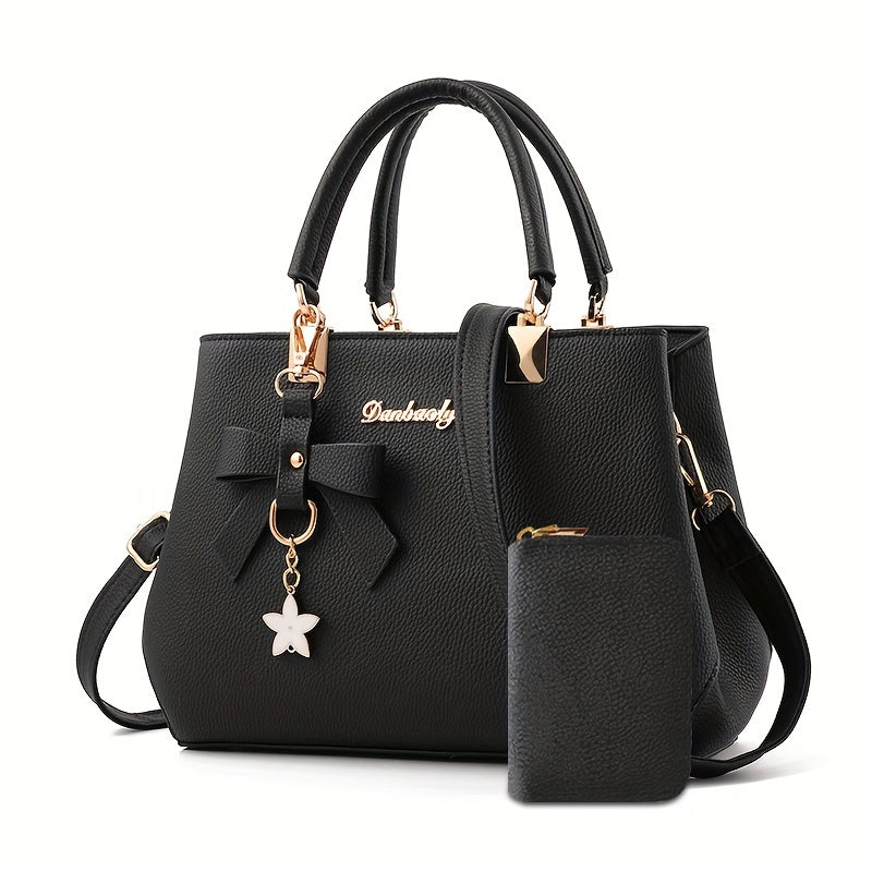 Fashionable Women'S Handbag | Trendy Crossbody Design with Coin Purse, Elegant Style, Adjustable Strap, Zipper Closure, Solid Color