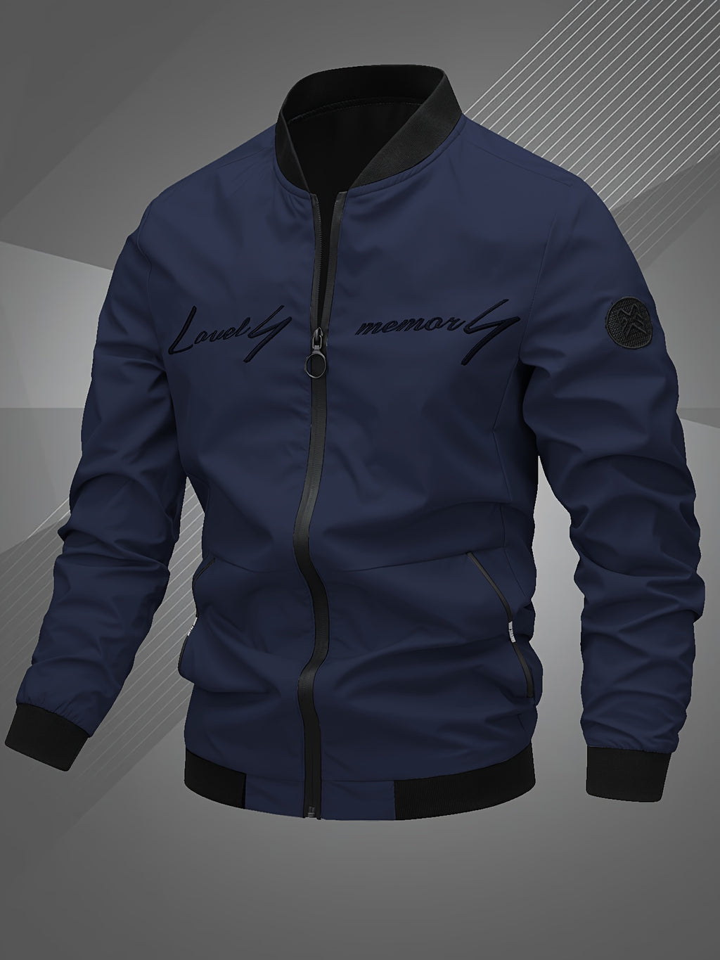 Men'S Letter Embroidered Casual Bomber Jacket, Mens Winter Jackets And Coats, Fridays Items, Mens Gifts Ideas, Gifts for Men, Thermal Wear for Men, Christmas Gifts, Suitable for Everyday Life, Home, Outdoor, Work, And Leisure