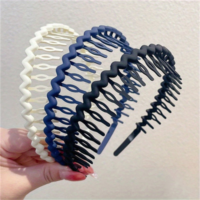 Hair Clip Frosted Color Headband Women's Non-slip Band Teeth Simple Pressure Headband Face Headband Hair Accessories