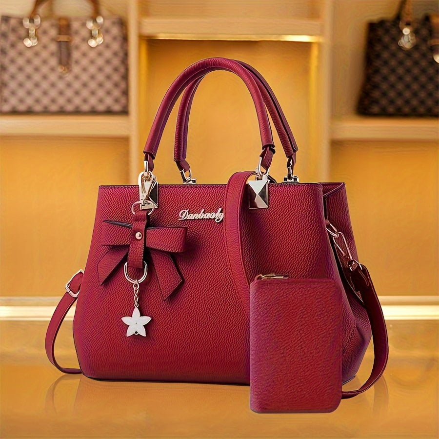 Fashionable Women'S Handbag | Trendy Crossbody Design with Coin Purse, Elegant Style, Adjustable Strap, Zipper Closure, Solid Color